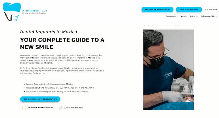 Dental implants by Dr. José Moguel – weboldal előnézeti kép