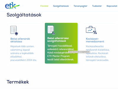 Weboldal funkció bemutatása