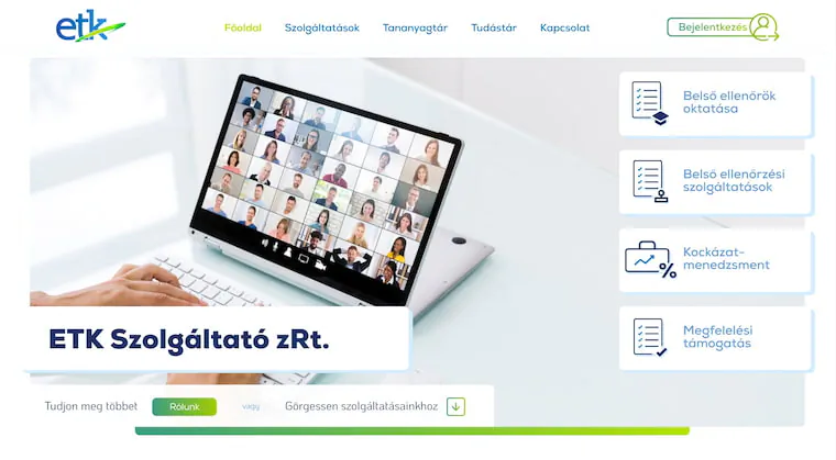 ETK Szolgáltató zRt. – weboldal előnézeti kép