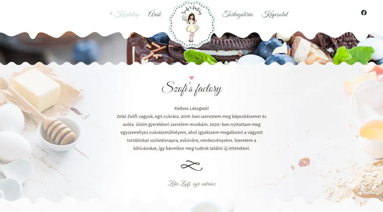 Szofi's Factory – weboldal előnézeti kép